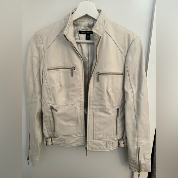White leather jacket by Sandra Angelozzi. - Picture 1 of 7